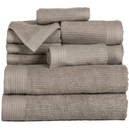 Hastings Home Hastings Home Ribbed 100 Percent Cotton 10 Piece Towel Set - Taupe 769889UXR